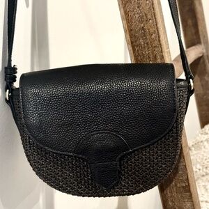 TALBOTS Chunky Straw Crossbody - Black